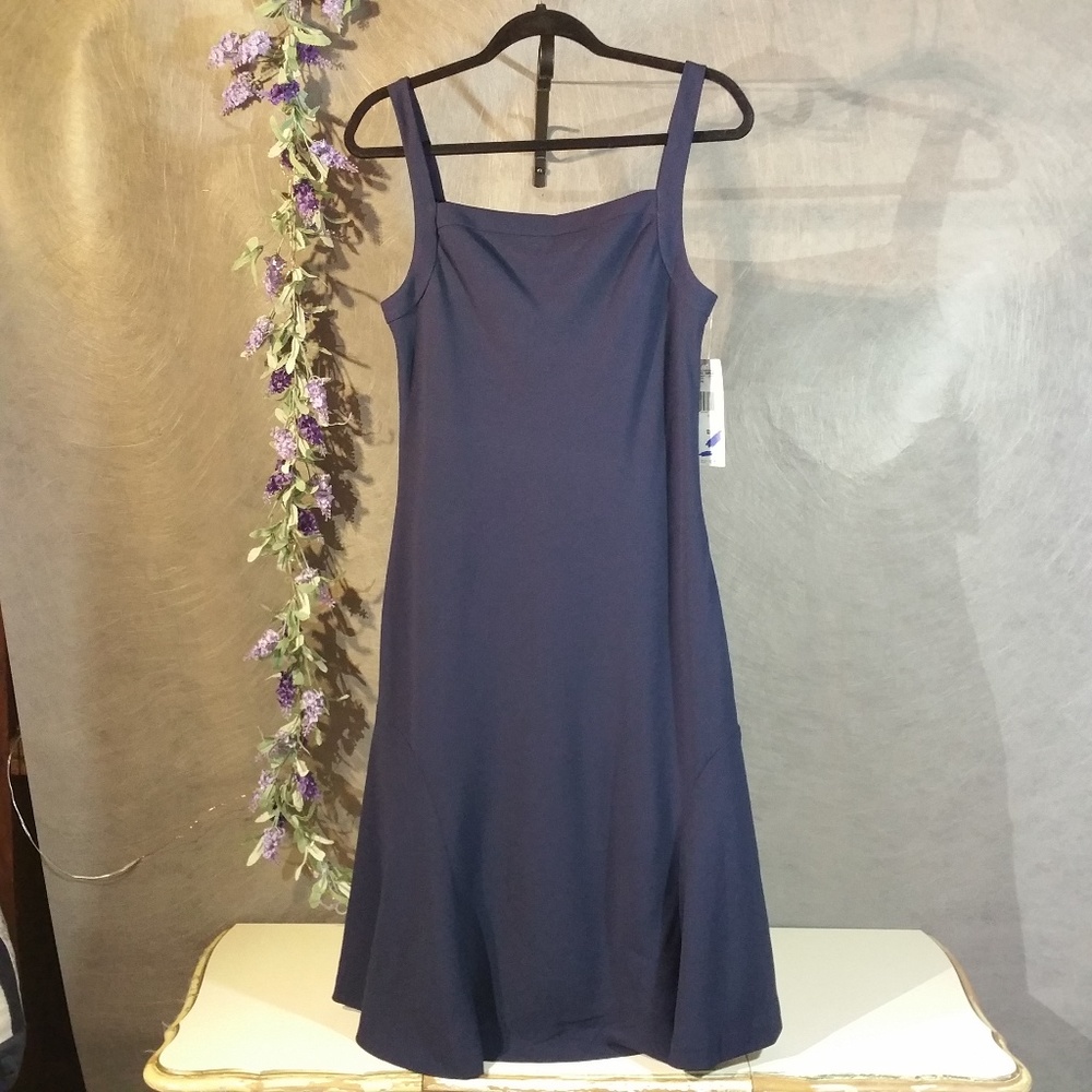 Jones New York Midnight Navy Square-Neck Midi Dress
